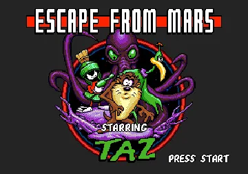 Taz in Escape from Mars (USA) screen shot title